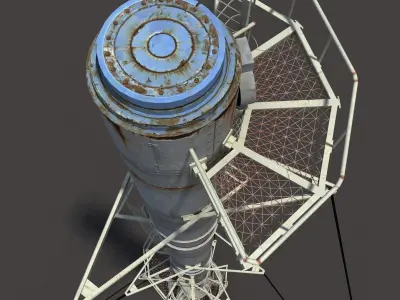 Chimney Factory Low Poly 3d Model Low-poly 3D model