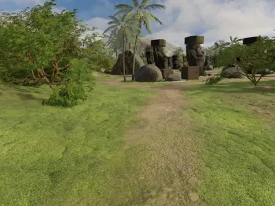 Easter Island Moai Statues 3D model