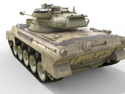 Battle Tank M18 Hellcat Low-poly 3D model