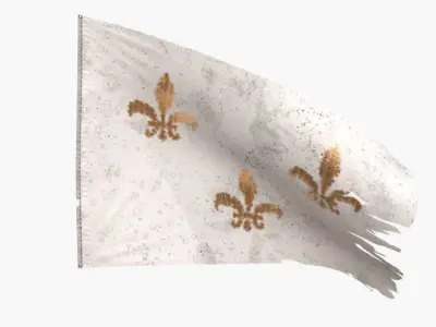 Royal French Flag 1789 Low-poly 3D model