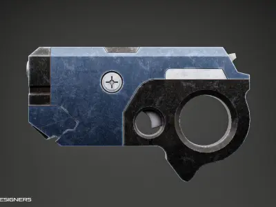 Sci-Fi Pistol Low-poly 3D model 3