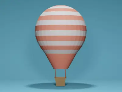 Hot Air Baloon Free low-poly 3D model
