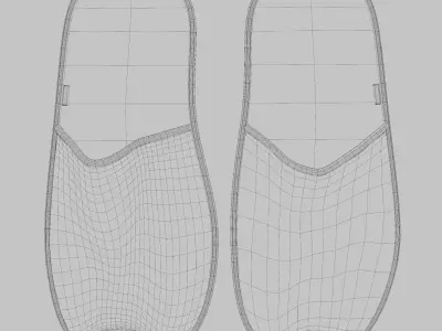 Vintage Slippers Low-poly 3D model
