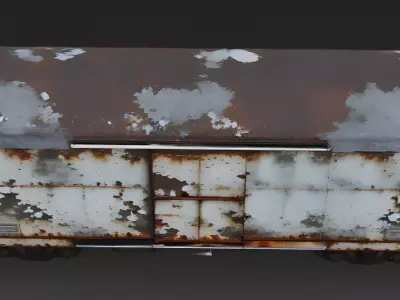 Realistic Full Rusted Autorack Train Car 3d model Low-poly 3D model