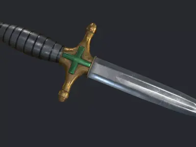 PBR WW1 Italian Dagger Low-poly 3D model