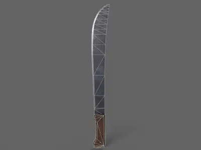 PBR Machete V2c Low-poly 3D model