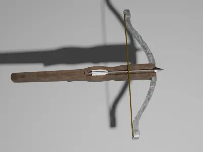 low poly  crossbow with bolt blender  3D model