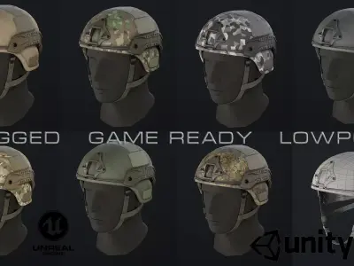 DOMINATOR II Ballistic Helmet Low-poly 3D model