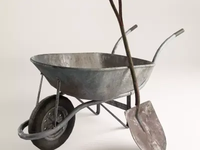Wheelbarrow  Free low-poly 3D model