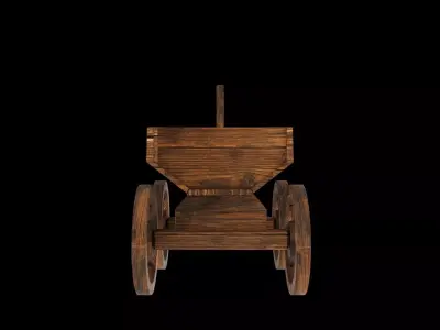 Vintage wooden Cart Low-poly 3D model purchase