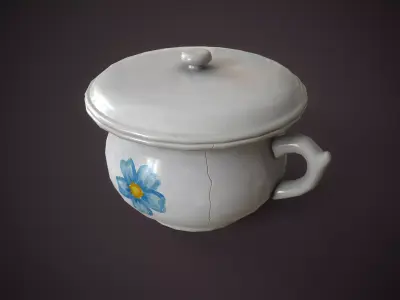 Vintage Ceramic Chamber Pot Low-poly 3D model