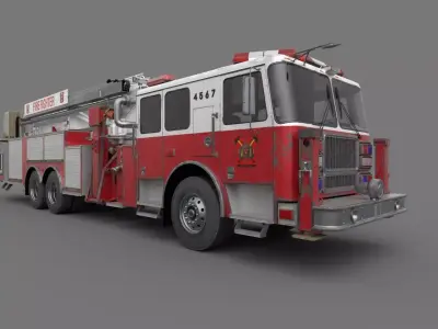 Fire Rescue Vehicle  Low-poly 3D model