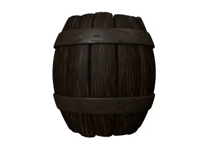 Barrel wooden Low-poly 3D model shop