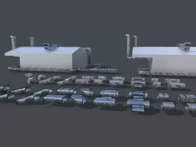 Ventilation Duct PACK Low-poly 3D model