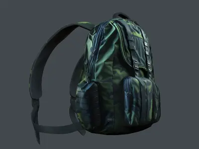 Backpack Camping Generic military human bag storqge baggage Low-poly 3D model 12