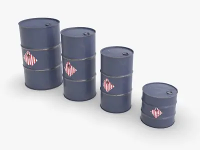 Chemical barrels Low-poly 3D model order