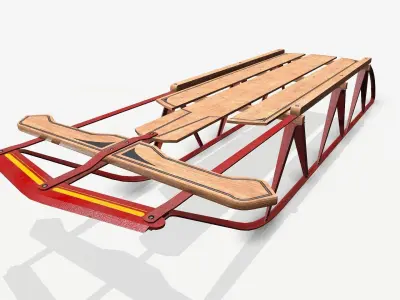 Snow Sled A Low-poly 3D model