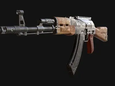 custom ak74 Low-poly 3D model