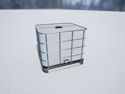 Caged Water Tank PBR Low-poly 3D model
