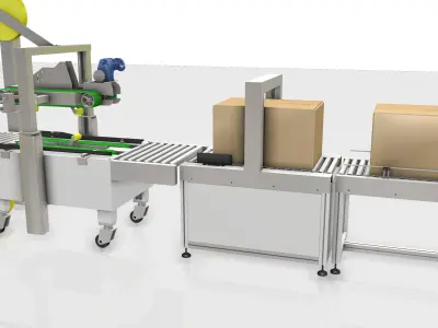 FULL Line Packaging Machine - Industrial Design Low-poly 3D model