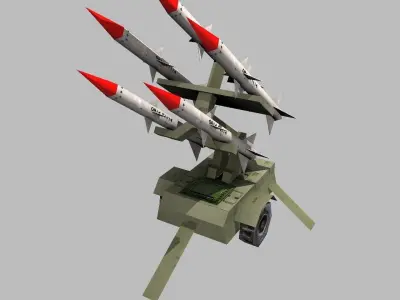 anti aircraft missile battery Low-poly 3D model