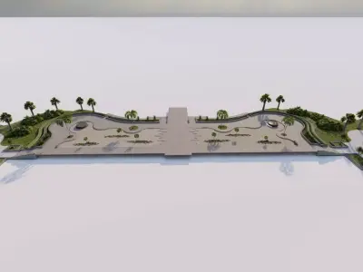 public park-Private Park Landscape 3D model 12