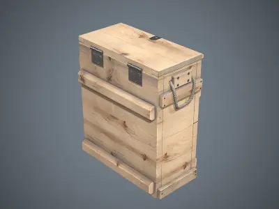 Military Wooden Box Low-poly 3D model