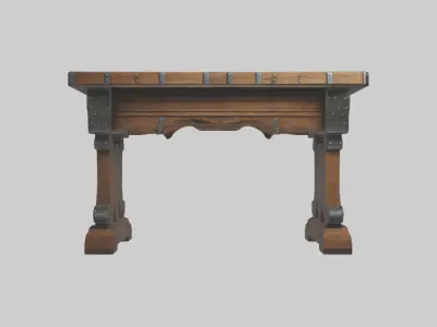Medievaltable Model Low-poly 3D model