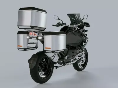 Enduro Motorcycle and aluminium sandle bag 3d model 3D model