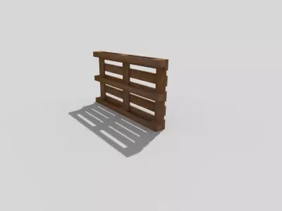 Wooden Pallet Low-poly 3D model 3