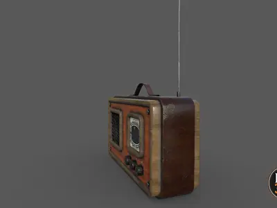 Radio Retro Version 1 Low-poly 3D model