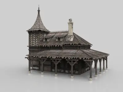 Medieval house fantasy 11 Low-poly 3D model