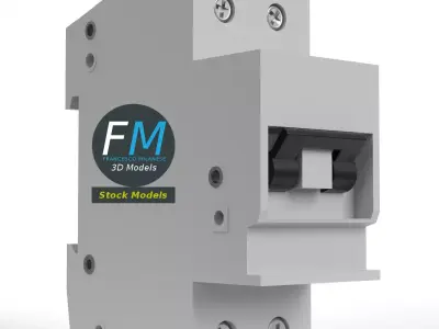 Electrical automatic double switch 3D model