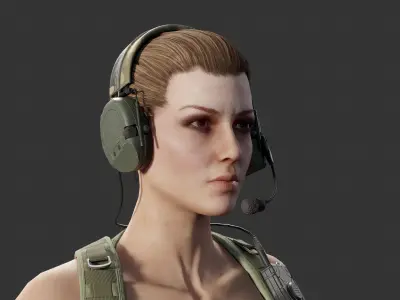 Female Soldier Low-poly 3D model purchase