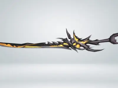 Futuristic Sword Low-poly 3D model 10