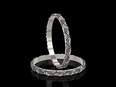 The Garden Of Roses Bangle 3D print model