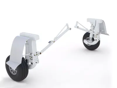 Landing Gear for Aircraft 2 Rear 3D model