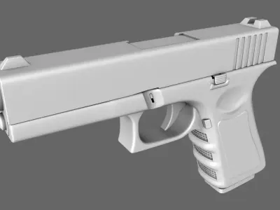Generic Handgun 9mm Pistol 3D model