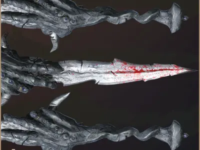 Legendary Damned Sword Low-poly 3D model