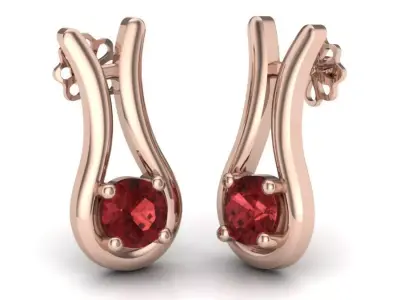 Diamond earrings 3D print model