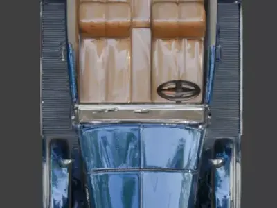Vintage 1920s Sapphire Blue Luxury Phaeton 3D Model Low-poly 3D model