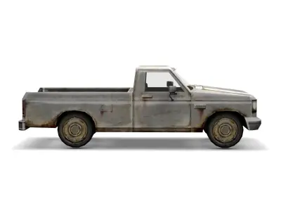 Low Poly Pickup Track - Game Ready Vehicle  Low-poly 3D model