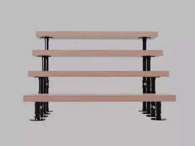 Industrial Pipe Fittings Plant Stand Low-poly 3D model