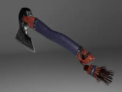 Battle Axe Low-poly 3D model 31