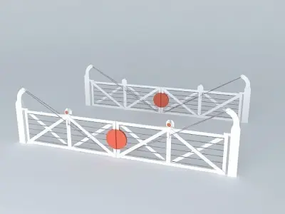 Eco Rail Track Crossing Gates Old Steam Days Free 3D model