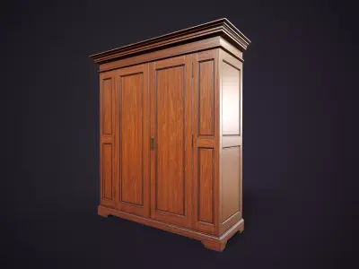 Victorian Wardrobe Low-poly 3D model
