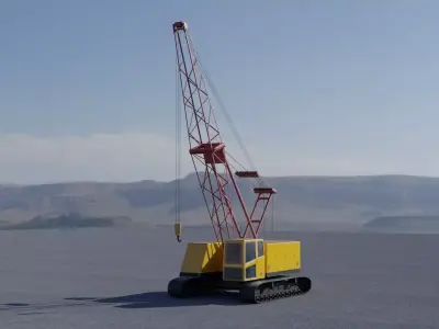 Crawler crane Low-poly 3D model