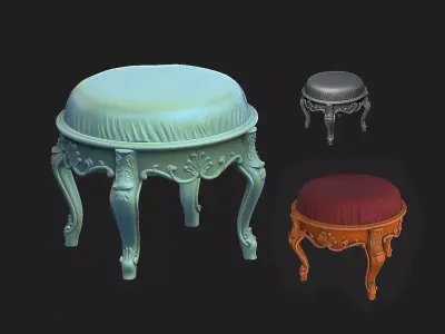 footrest vintage  Low-poly 3D model