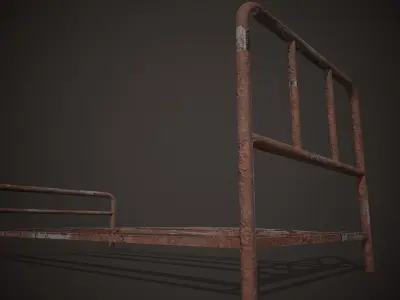 Rusty Bed Low-poly 3D model