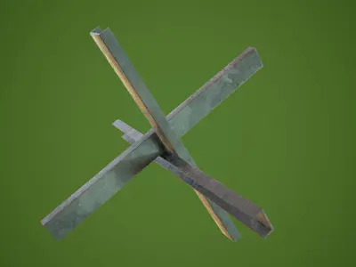  Hedgehog Anti Tank PBR Low-poly 3D model